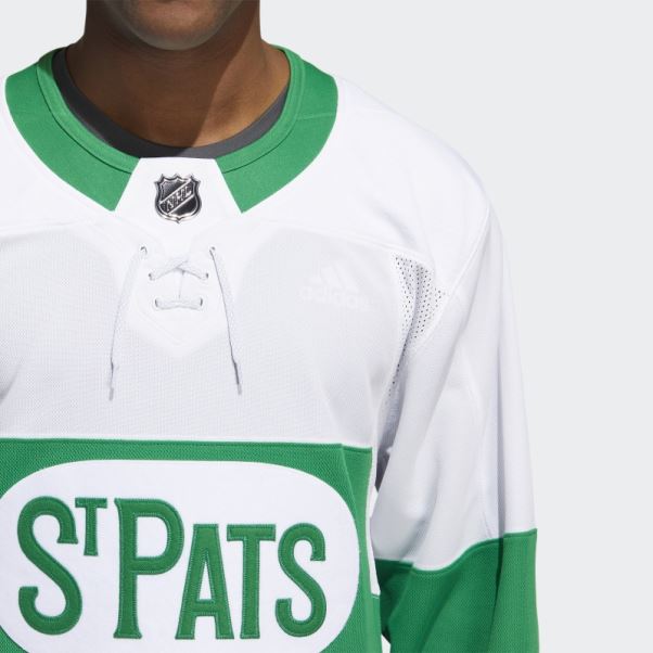Maillot Maple Leafs St Pats Adidas Blanc
