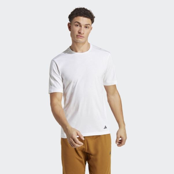 T-shirt Yoga Base Training Adidas Blanc
