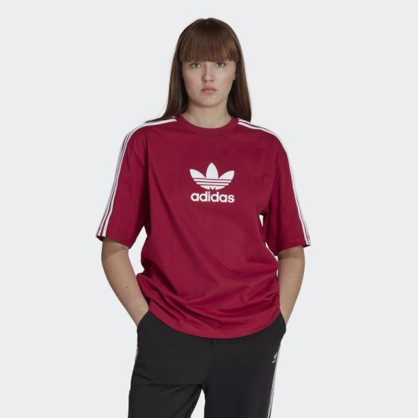 Tee Shirt Adicolor Trèfle Adidas Bordeaux