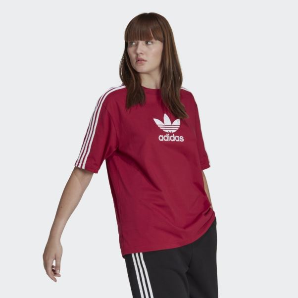 Tee Shirt Adicolor Trèfle Adidas Bordeaux