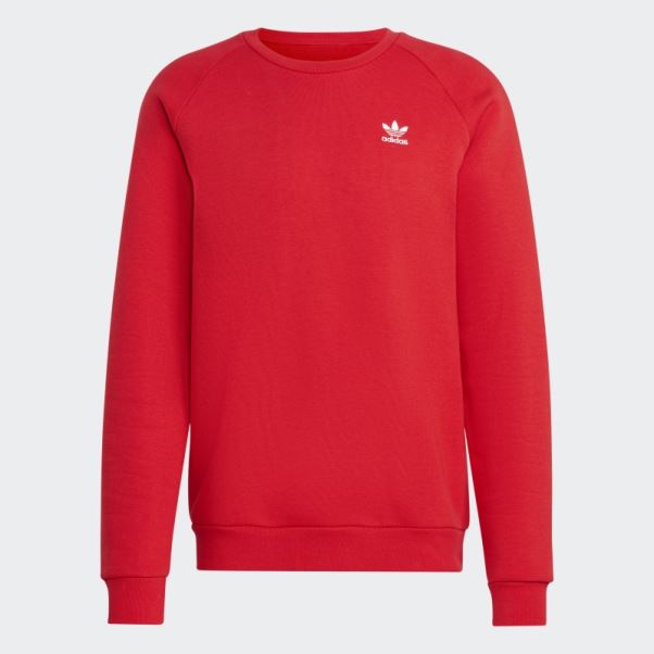 Sweat Ras Du Cou Adidas Trefoil Essentials écarlate