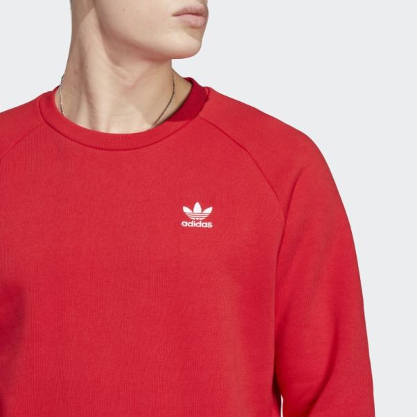 Sweat Ras Du Cou Adidas Trefoil Essentials écarlate