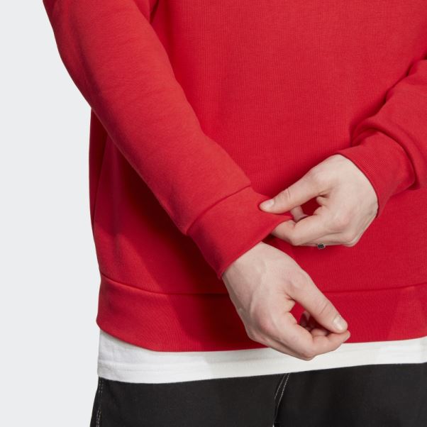 Sweat Ras Du Cou Adidas Trefoil Essentials écarlate