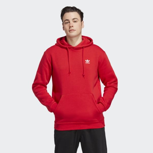 Adidas Sweat à Capuche Trefoil Essentials écarlate