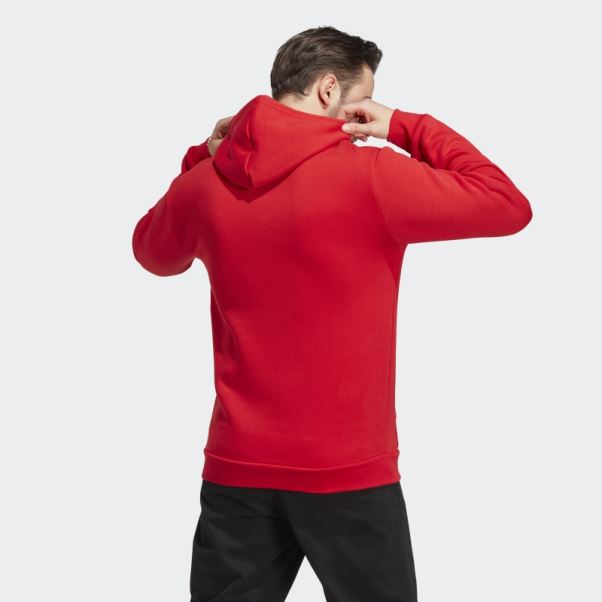 Adidas Sweat à Capuche Trefoil Essentials écarlate