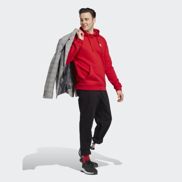 Adidas Sweat à Capuche Trefoil Essentials écarlate