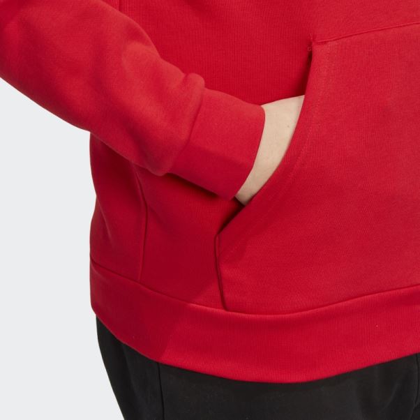 Adidas Sweat à Capuche Trefoil Essentials écarlate