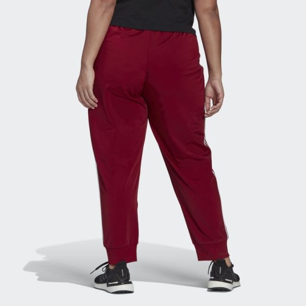 Pantalon De Survêtement Adidas Essentials Warm-up Slim Fuselé à 3 Bandes Bordeaux (grande Taille)