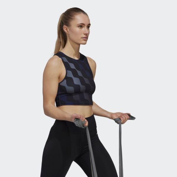 Adidas X Marimekko Train Icons Débardeur Imprimé Noir Chaud