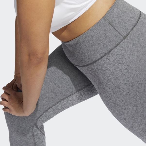 Legging Adidas Optime Training Gris Foncé Chiné (grande Taille)