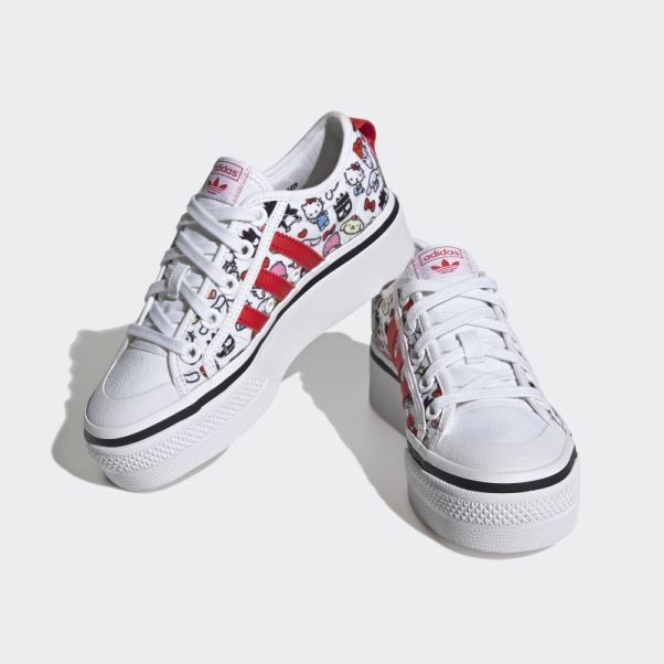 Adidas Nizza Plate-forme Rouge Chaussures élégantes