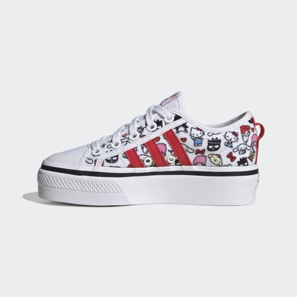 Adidas Nizza Plate-forme Rouge Chaussures élégantes