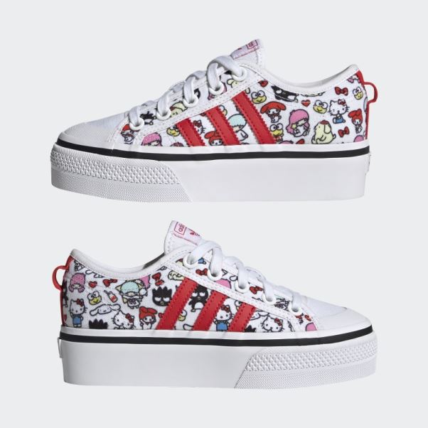 Adidas Nizza Plate-forme Rouge Chaussures élégantes