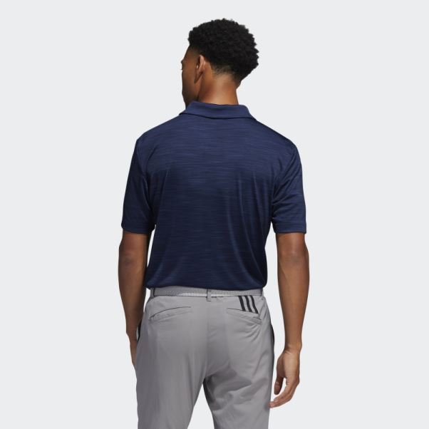 Polo Strié Adidas Bleu Marine