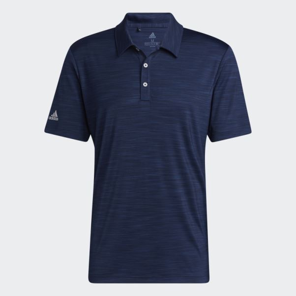Polo Strié Adidas Bleu Marine