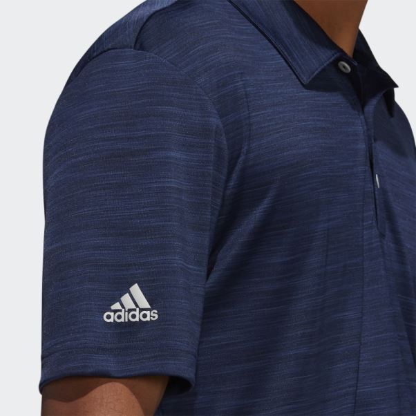 Polo Strié Adidas Bleu Marine