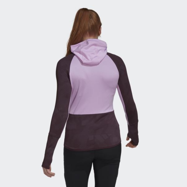 Veste Polaire De Randonnée à Capuche Adidas Terrex Tech Fleece Lilas