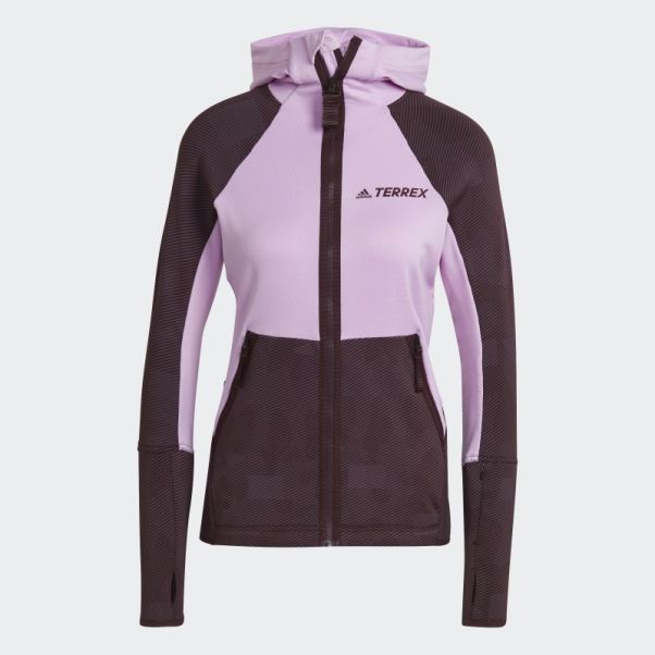 Veste Polaire De Randonnée à Capuche Adidas Terrex Tech Fleece Lilas