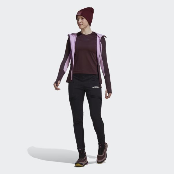 Veste Polaire De Randonnée à Capuche Adidas Terrex Tech Fleece Lilas