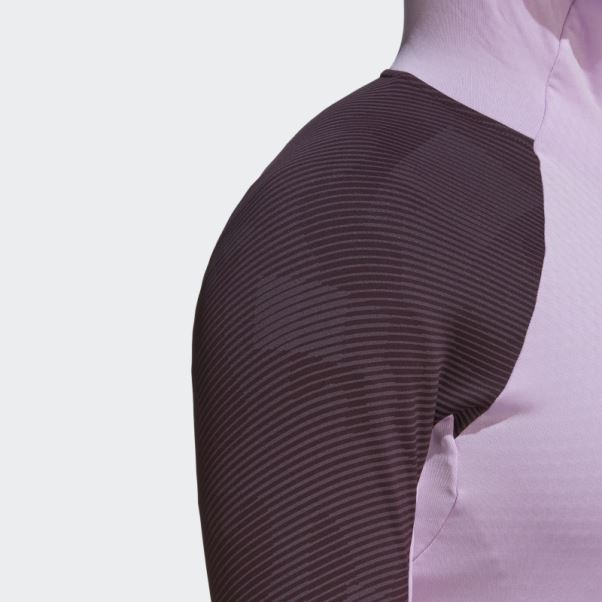 Veste Polaire De Randonnée à Capuche Adidas Terrex Tech Fleece Lilas