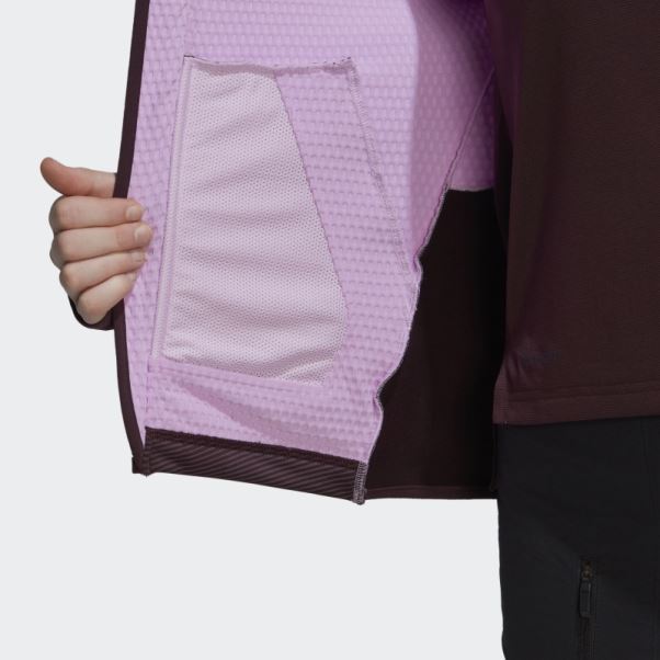 Veste Polaire De Randonnée à Capuche Adidas Terrex Tech Fleece Lilas