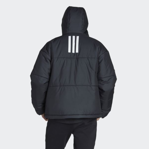 Adidas Bsc 3-stripes Doudoune à Capuche Noire