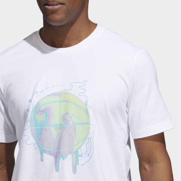 Adidas Blanc D.o.n. Numéro 4 T-shirt De Rêve
