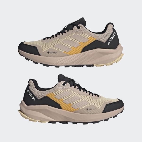 Chaussures De Course Sur Sentier Terrex Trail Rider Gore-tex Beiges Adidas