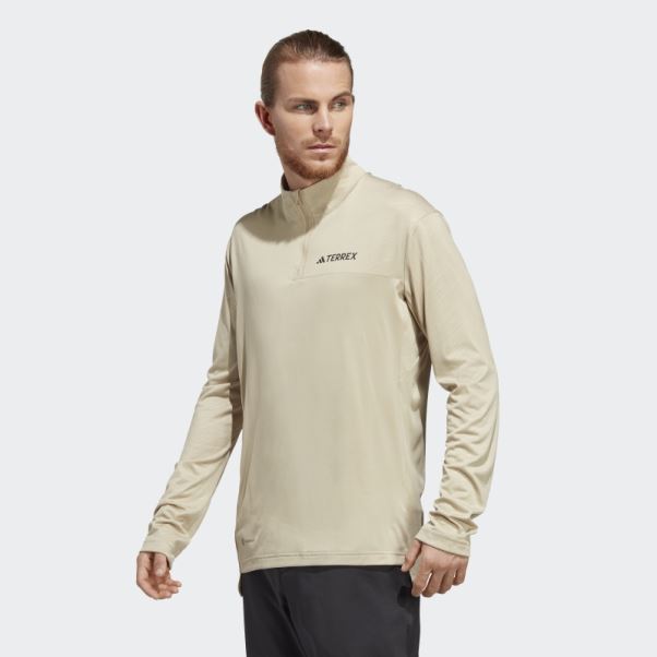 Terrex Multi Haut Demi-zip à Manches Longues Savane Adidas
