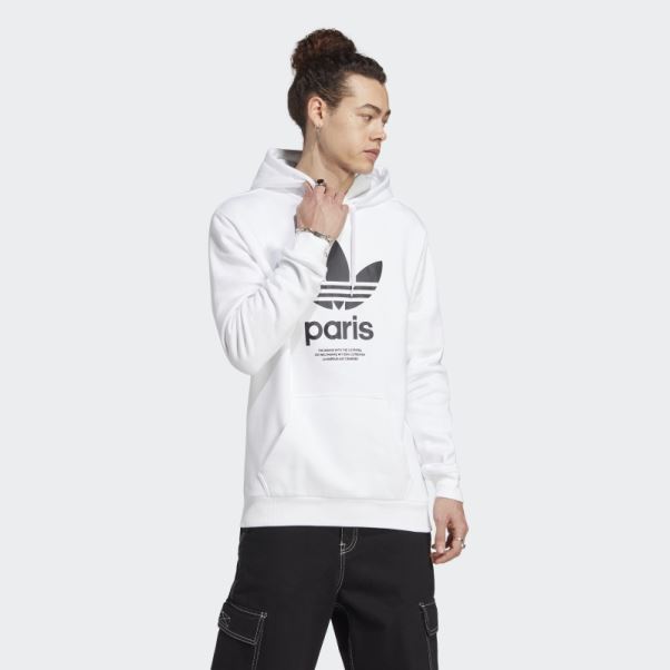 Icone Paris City Originals Sweat à Capuche Adidas Blanc