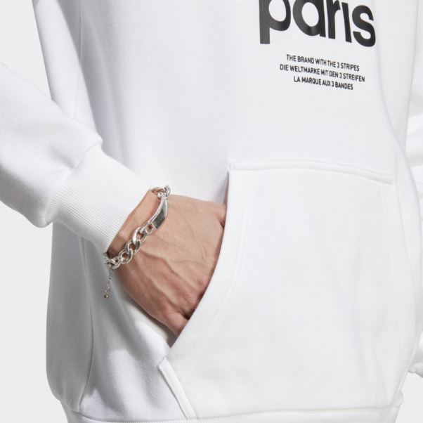 Icone Paris City Originals Sweat à Capuche Adidas Blanc