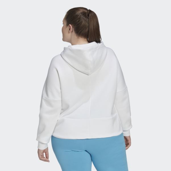 Sweat à Capuche Zippé Intégral Adidas Mission Victory (grande Taille) Blanc