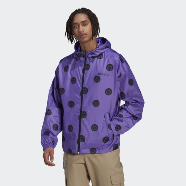 Adidas Coupe-vent Imprimé Violet Rush Allover