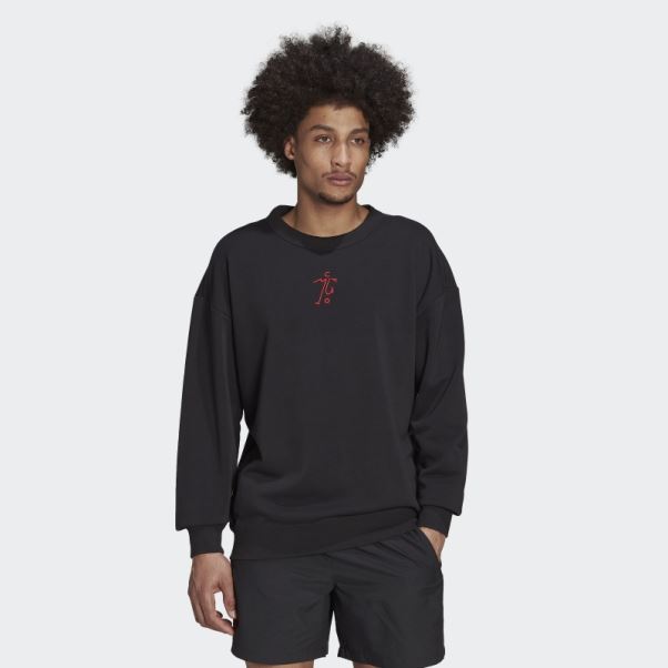Sweat Manchester United Graphique Crew Noir Adidas