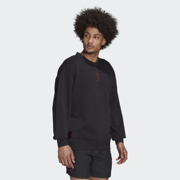Sweat Manchester United Graphique Crew Noir Adidas