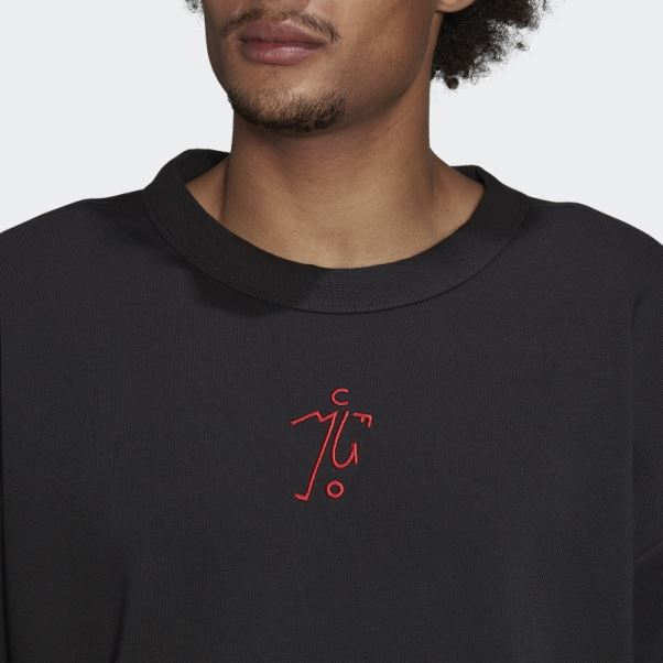 Sweat Manchester United Graphique Crew Noir Adidas