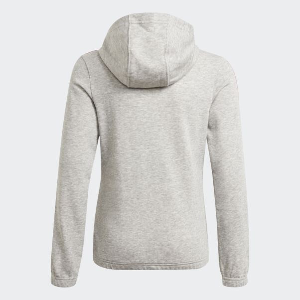 Sweat à Capuche Adidas Essentials 3 Bandes Gris Moyen