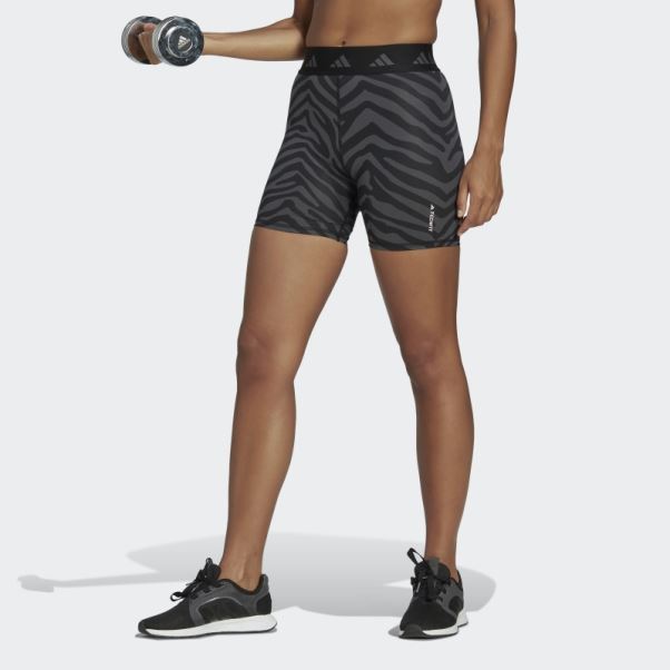 Short Taille Haute Adidas Hyperglam Techfit Zebra Multicolore