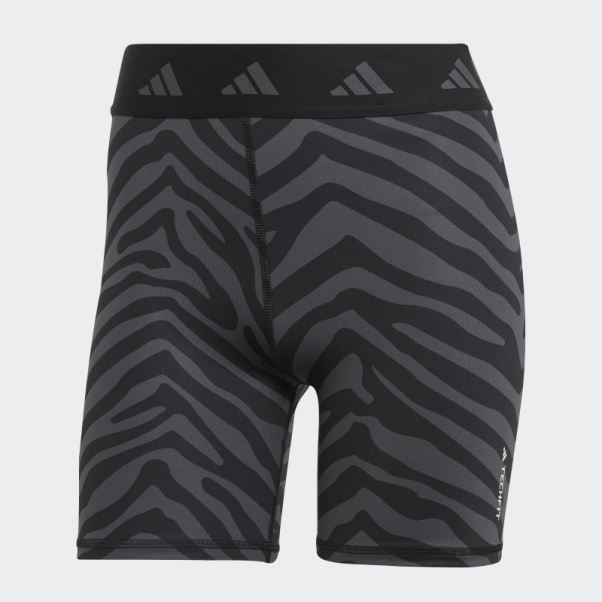 Short Taille Haute Adidas Hyperglam Techfit Zebra Multicolore