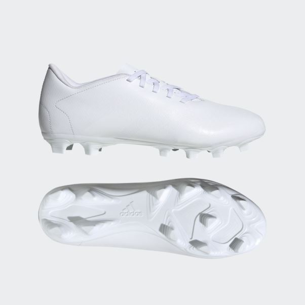 Adidas Predator Precision.4 Chaussures De Sol Souples Blanches élégantes