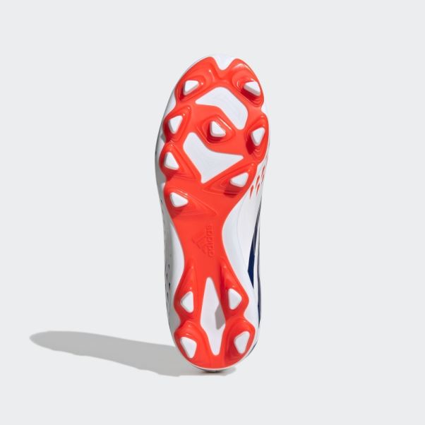 Adidas Predator Edge.4 Chaussures De Sol Flexibles Blanches