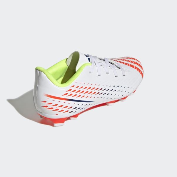 Adidas Predator Edge.4 Chaussures De Sol Flexibles Blanches