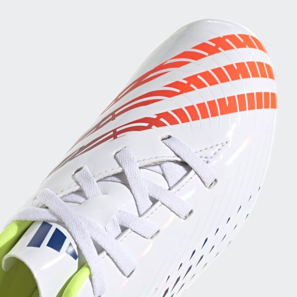 Adidas Predator Edge.4 Chaussures De Sol Flexibles Blanches