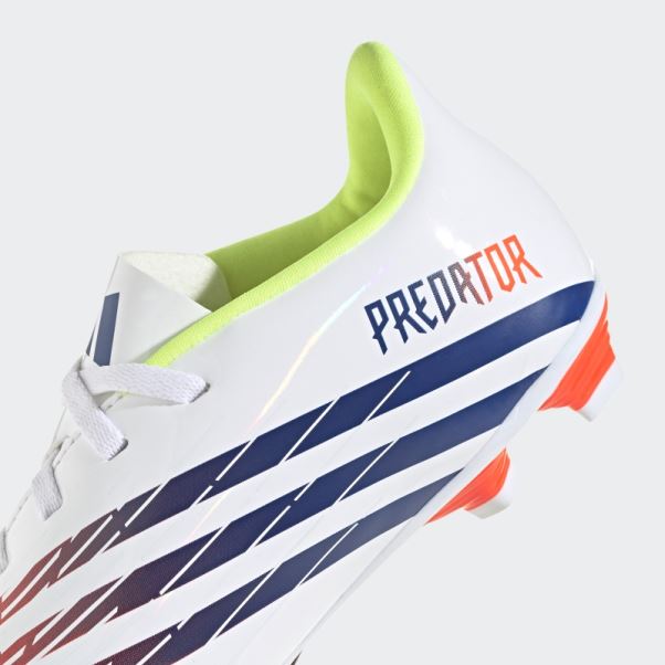 Adidas Predator Edge.4 Chaussures De Sol Flexibles Blanches