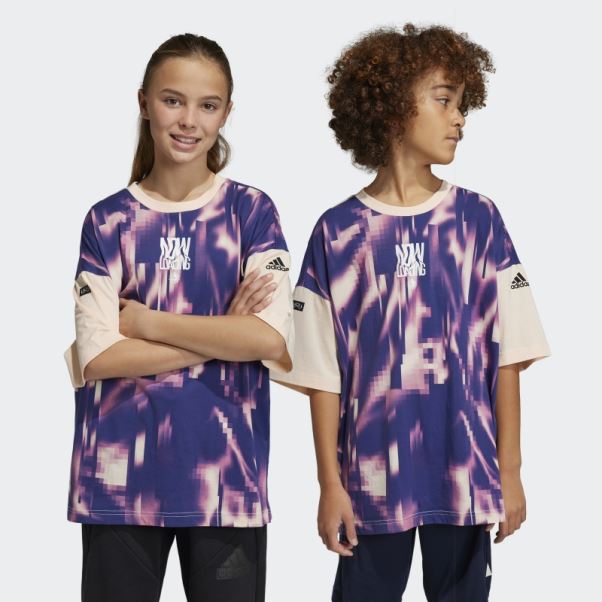 Arkd3 T-shirt Imprimé Allover Fuchsia Adidas