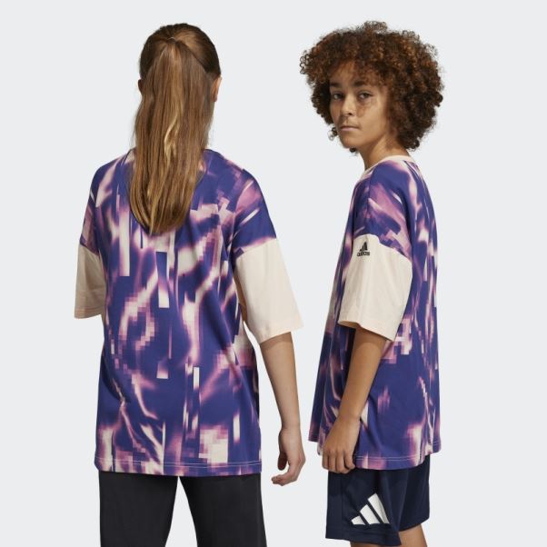 Arkd3 T-shirt Imprimé Allover Fuchsia Adidas