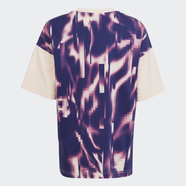 Arkd3 T-shirt Imprimé Allover Fuchsia Adidas