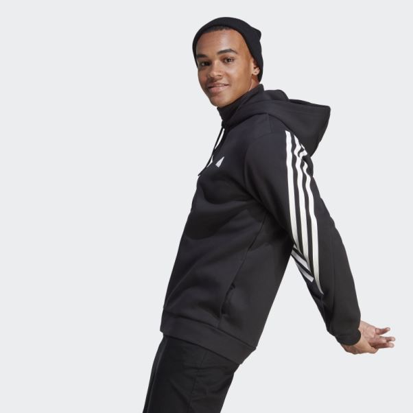 Adidas Future Icon 3-stripes Full-zip Hoodie Blanc Fashion