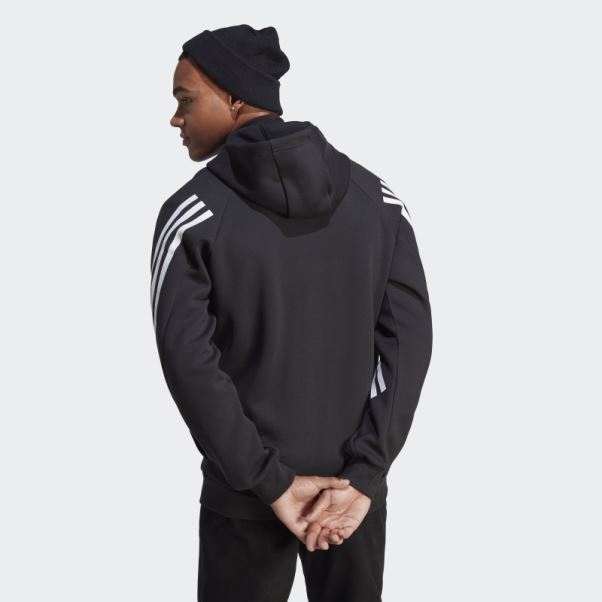 Adidas Future Icon 3-stripes Full-zip Hoodie Blanc Fashion