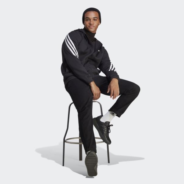 Adidas Future Icon 3-stripes Full-zip Hoodie Blanc Fashion